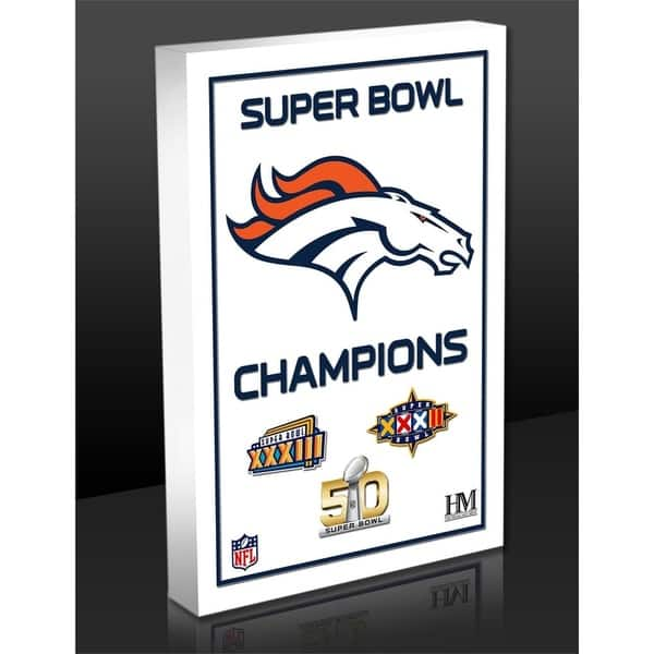 Denver Broncos 3-Time Super Bowl Champions Commemorative 3D Art Block