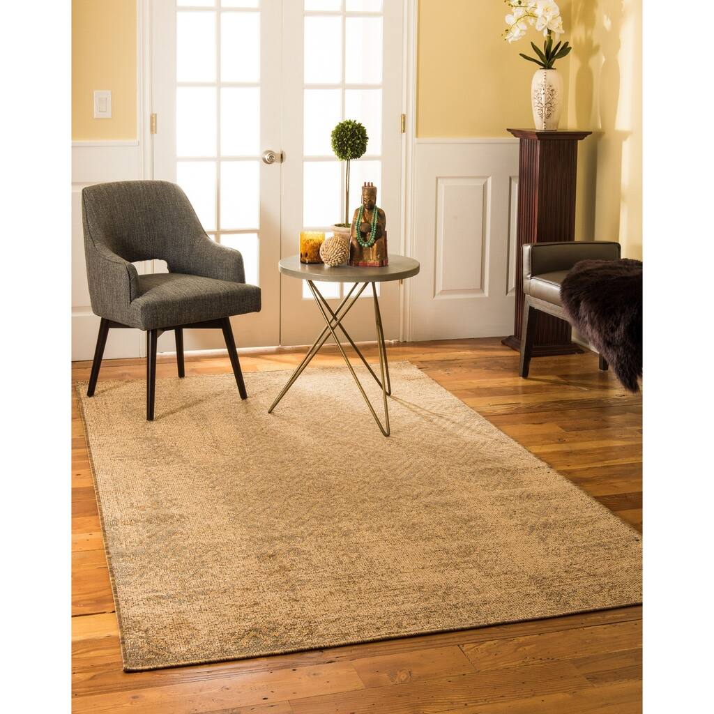 Natural Area Rugs Vintage Oriental Rome Synthetic Rectangle Rug (8'X10') Brown - 8' x 10'