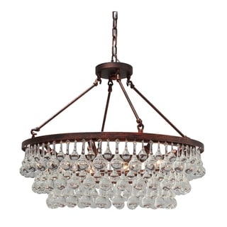 Celeste Glass Drop Crystal Chandelier, Small - N/A (Oil Rubbed bronze) - Chandeliers For Bedrooms by Overstock.com