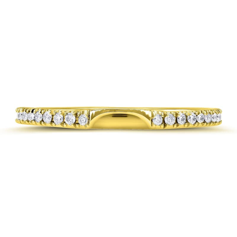 Annello by Kobelli 14k Gold 1/8ct TDW Lab Grown Diamond Notched Wedding Band (DEF/VS)
