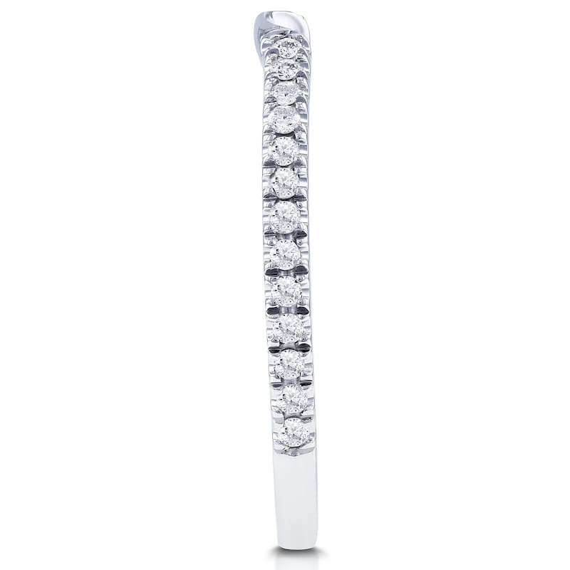 Annello by Kobelli 14k Gold 1/8ct TDW Lab Grown Diamond Notched Wedding Band (DEF/VS)
