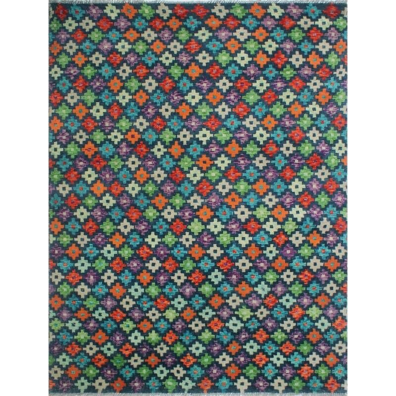 Noori Rug Balochi Asalia Drk. Blue/Orange Rug - 4'11" x 6'8"