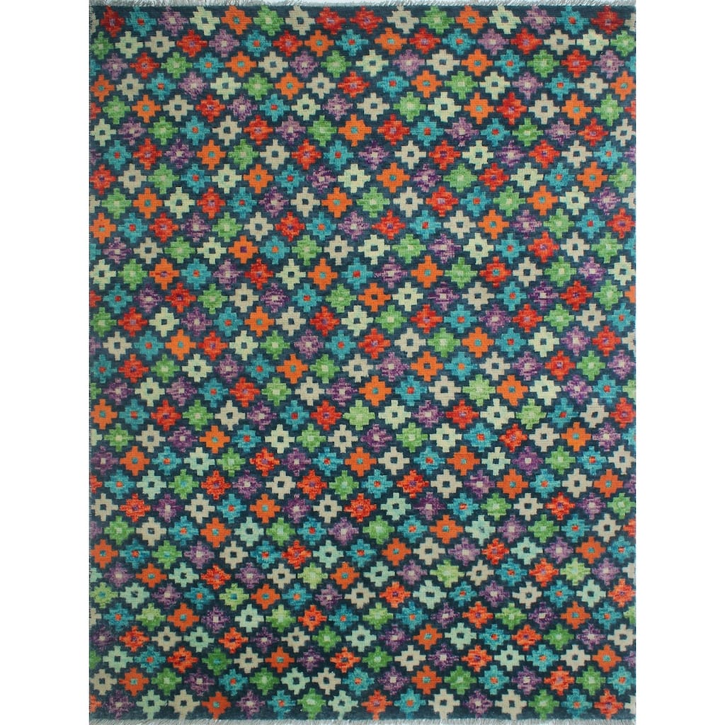 Noori Rug Balochi Asalia Drk. Blue/Orange Rug - 4'11" x 6'8"