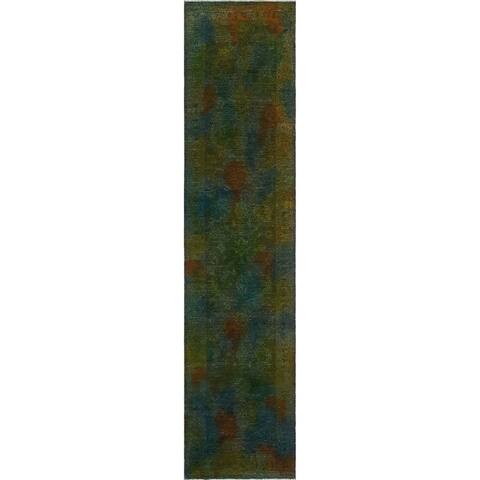 Noori Rug Overdyed Nicholas Blue/Rust Runner - 2'7" x 10'8"