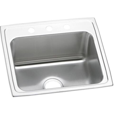 Elkay Lustertone Stainless Steel 22" x 19-1/2" x 10-1/8", Single Bowl Top Mount Sink