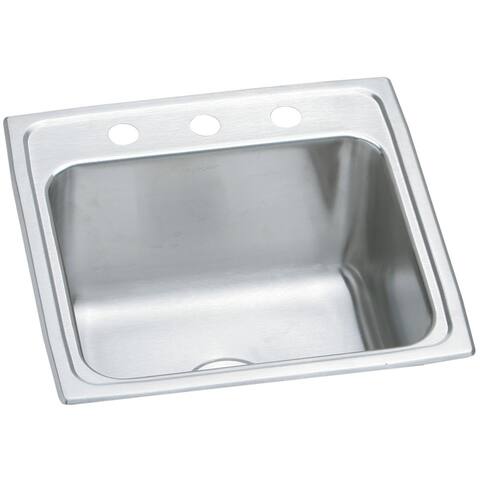 Elkay Lustertone Stainless Steel 19-1/2" x 19" x 10-1/8", Single Bowl Top Mount Laundry Sink