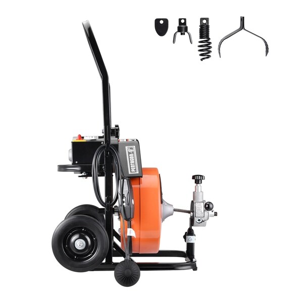 Drum Power Auger-1/2 Inch by 50 Ft. Electric Drain Cleaner Snake-Compact with Built-In GFCI Pentagon Tool
