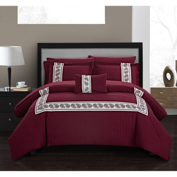 Chic Home Mason 8 Piece Hotel Collection Applique Comforter Set. Opens flyout.