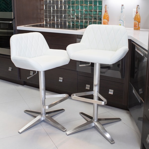 Mix brushed stainless steel adjustable height swivel bar store stool