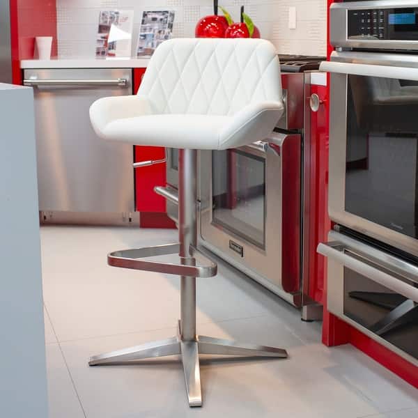 MIX Brushed Stainless Steel LowBack Adjustable Height Swivel Bar Stool