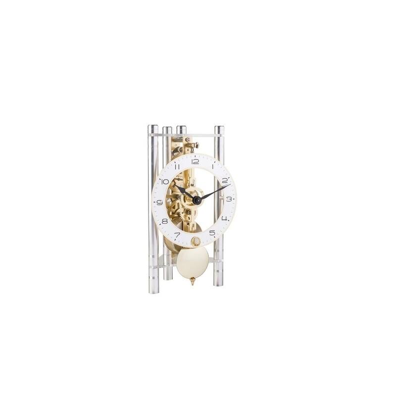 Lakin-Silver and Brass Triangular Table Clock - Overstock - 22748857
