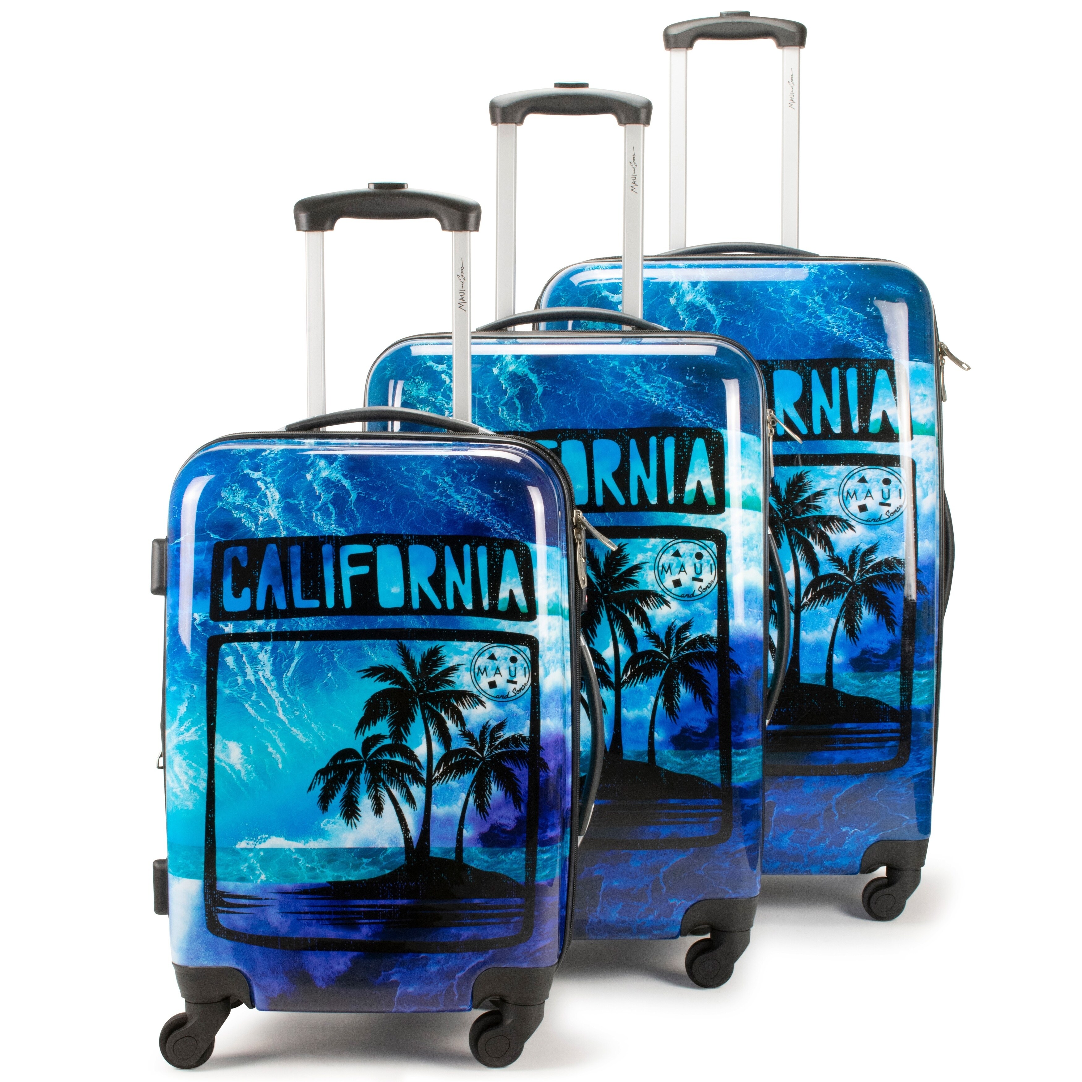 palm tree hard suitcase