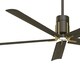 preview thumbnail 2 of 4, Minka Aire Clean Rubbed Bronze Brass 5 Blade 60 Inch LED Celing Fan