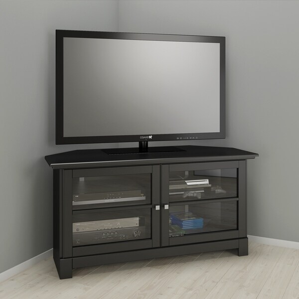 Nexera Pinnacle 49 inch Modern Corner TV Stand Black Bed Bath Beyond 22749023