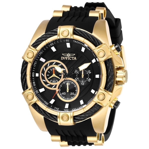 Invicta Men's 26818 'Bolt' Black and Gold-tone Inserts Polyurethane and Stainless Steel Watch