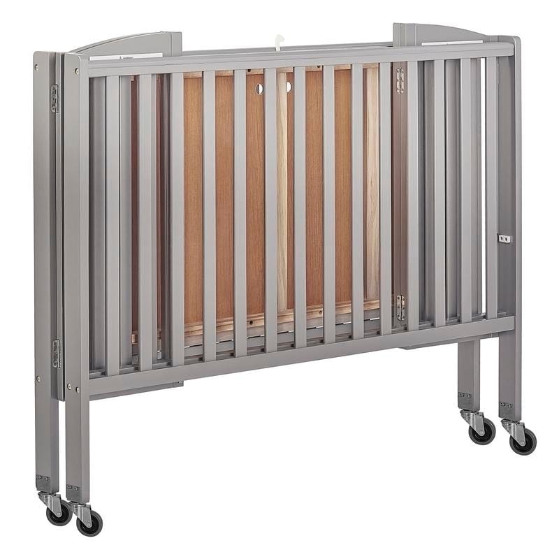 Dream On Me Folding Full Size Convenience Crib in Storm Grey