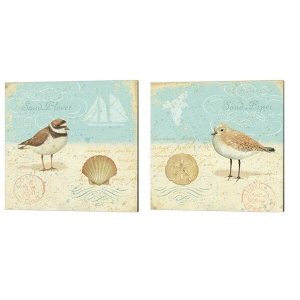 Daphne Brissonnet 'Natural Seashore' Canvas Art (Set of 2)