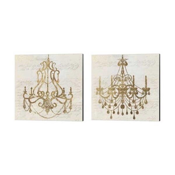 Aimee Wilson 'Golden Chandelier' Canvas Art (Set of 2)