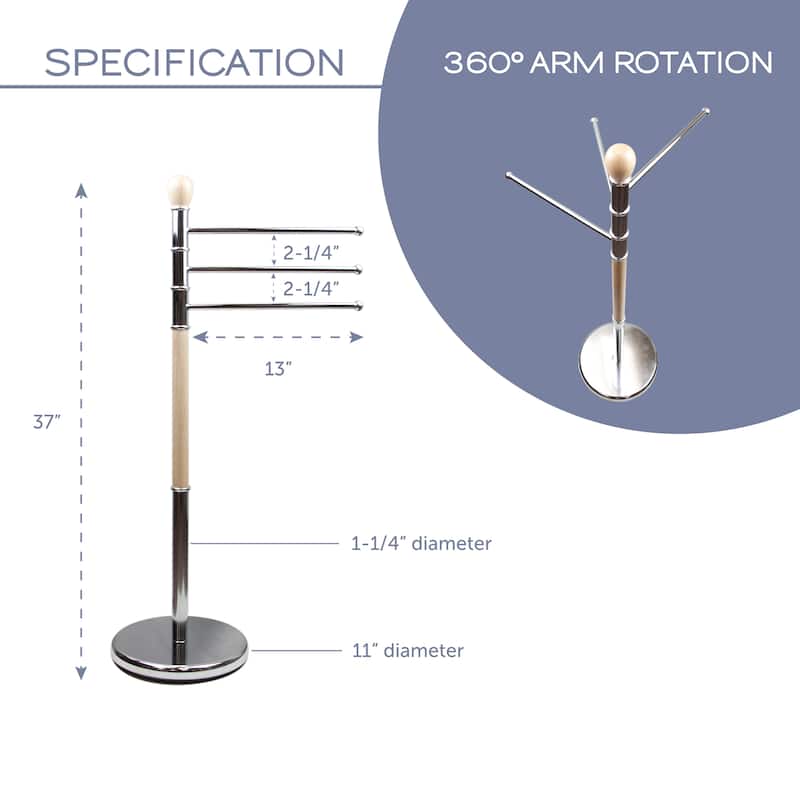 InStyleDesign Free-Standing Triple Hand Towel Bar Holder