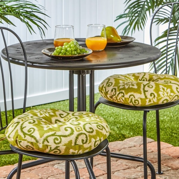 Eastport Round 15 inch Outdoor Bistro Chair Cushions Set of 2 by