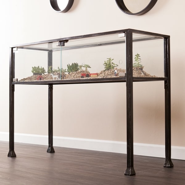 Carbon Loft Glenn Black Metal Display/ Terrarium Console/ Sofa Table