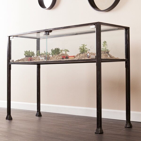 Shop Carbon Loft Glenn Black Metal Display/ Terrarium Console/ Sofa