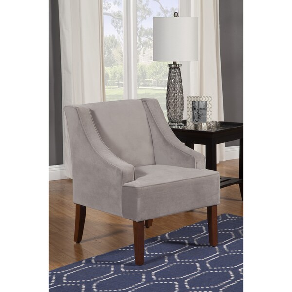 Shop Porch Den Lyric Dove Grey Velvet Swoop Arm Accent