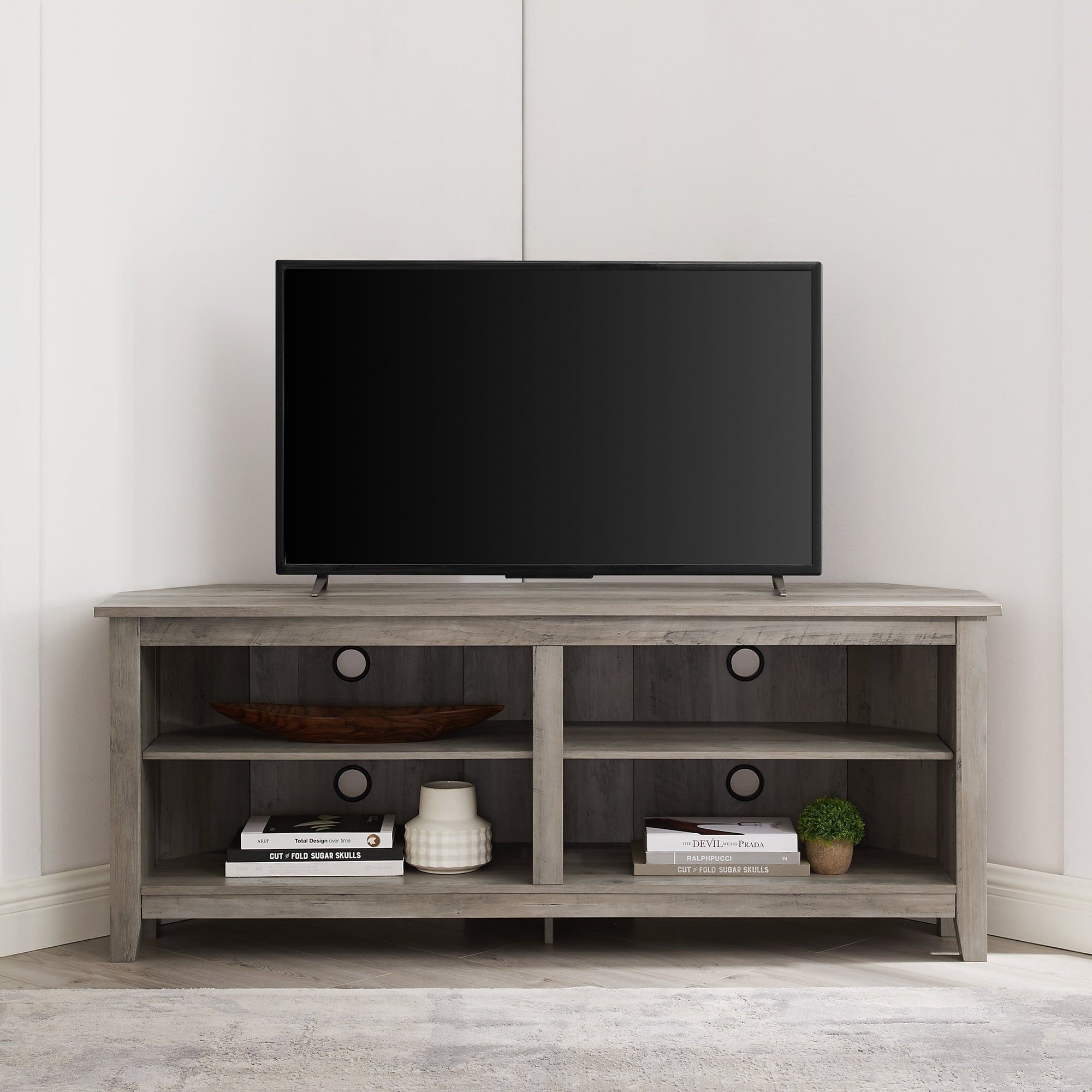 Shop Porch Den Ogden 58 Inch Corner Tv Stand On Sale Free