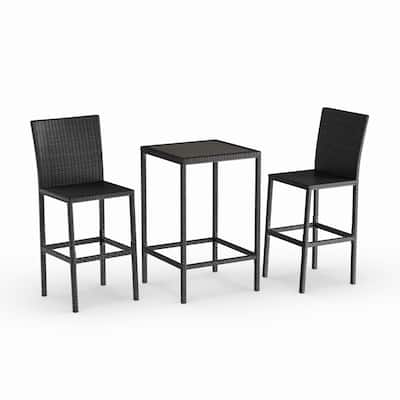 Santa Cruz 3-piece Outdoor Rattan Wicker Bistro Dining Set by Havenside Home