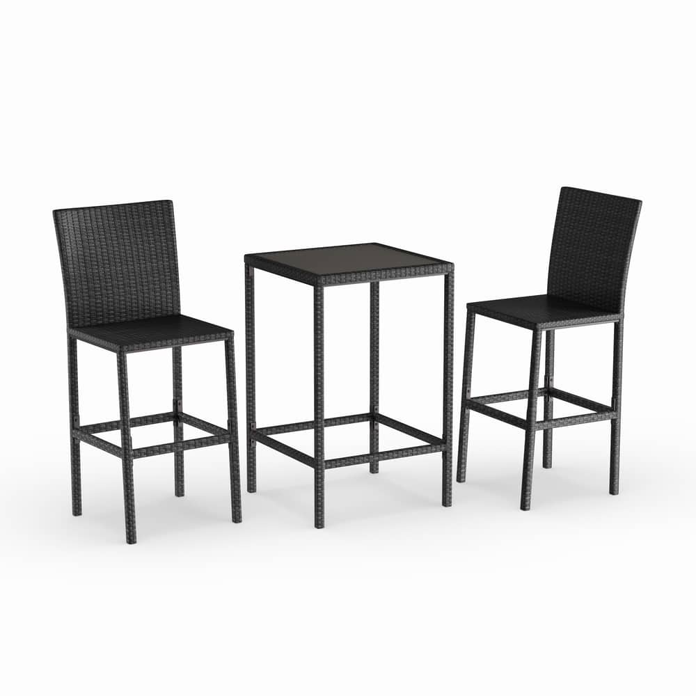 Santa Cruz 3-piece Outdoor Rattan Wicker Bistro Dining Set by Havenside Home
