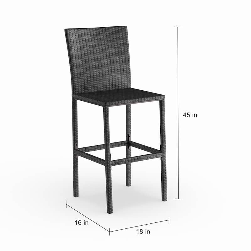Santa Cruz 3-piece Outdoor Rattan Wicker Bistro Dining Set by Havenside Home