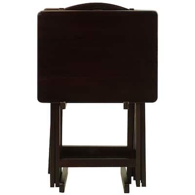 Porch & Den Laflin Solid Wood Traditional 5-piece Tray Table Set
