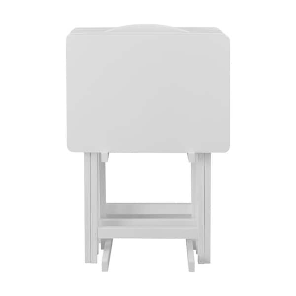 Porch & Den Laflin Solid Wood Traditional 5-piece Tray Table Set - White - Painted