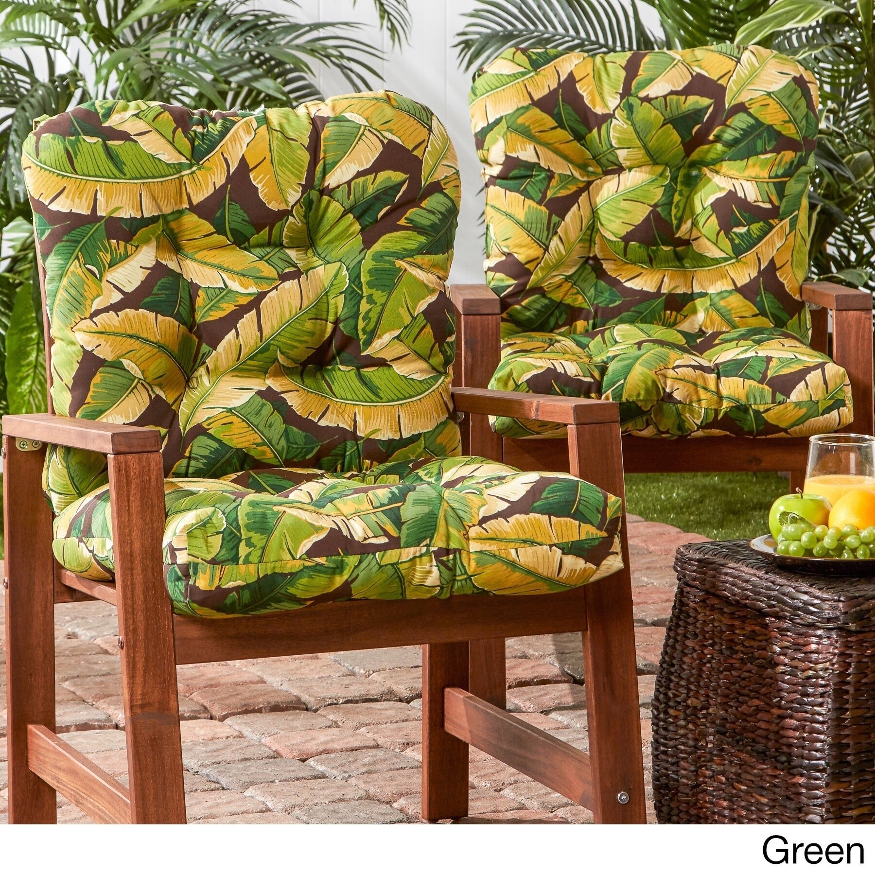 Greendale Home Fashions 42 x 21 in. Outdoor Seat/Back Chair Cushion Brick Stripe