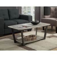 Porch & Den Clouet Metal Wood Coffee Table