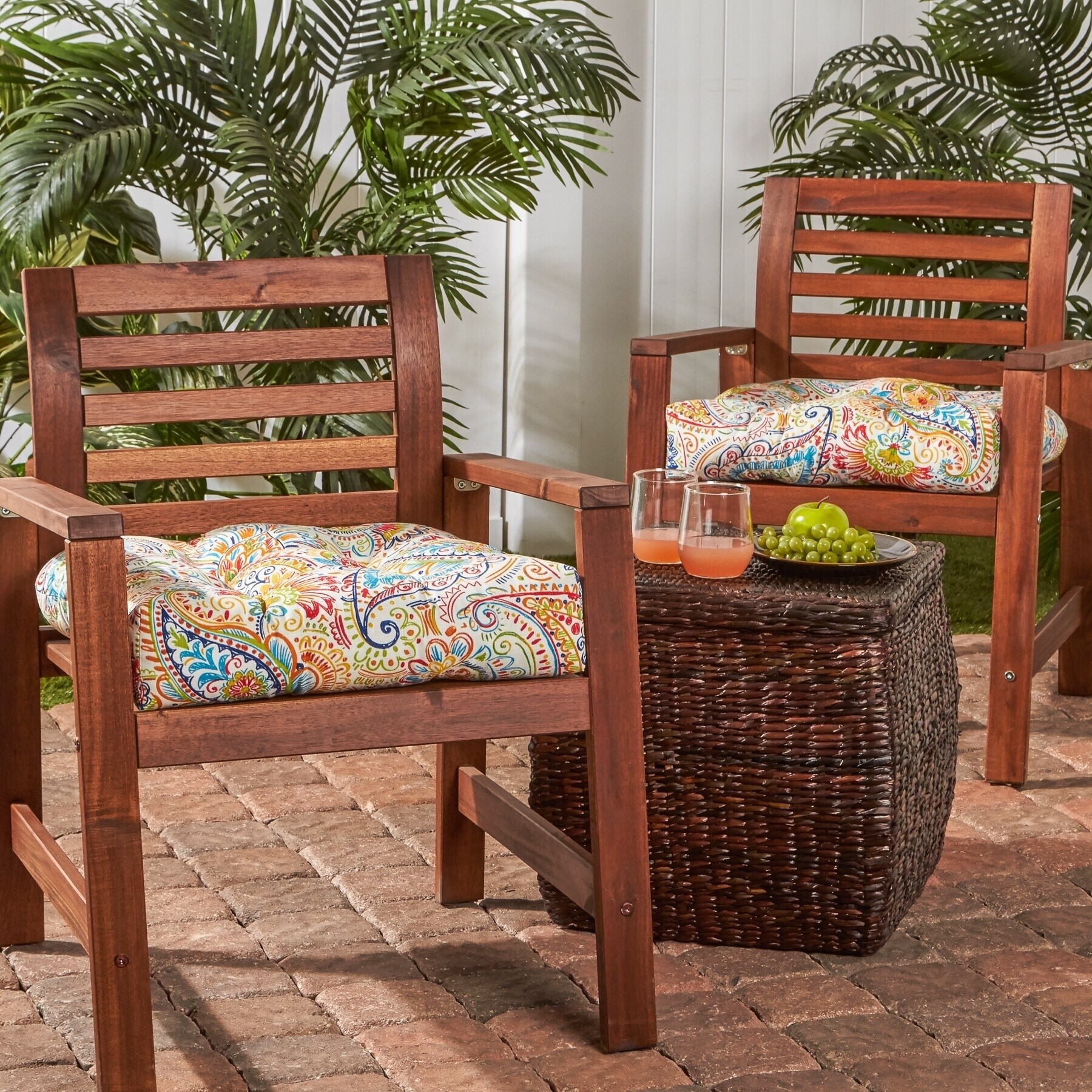 Shop Rosewood Zaragosa 20 Inch Outdoor Painted Paisley Chair Cushion Set Of 2 By Havenside Home 20l X 20w Overstock 22751344 Jamboree