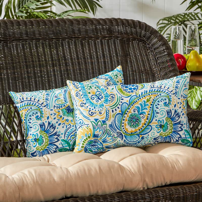 Painted Paisley Outdoor Accent Pillows (Set of 2)