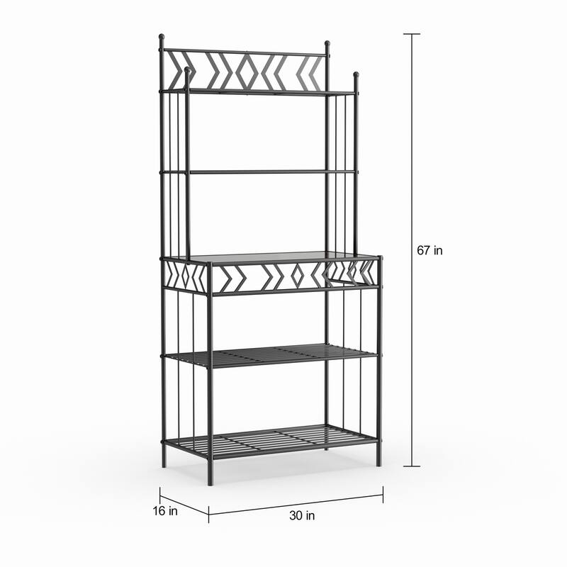 Copper Grove Alpine Black Metal Storage Bakers Rack