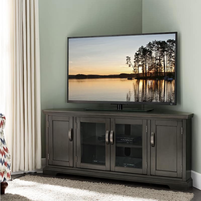 Leick Home 84386 Corner TV Stand with Enclosed Storage