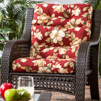 Dunedin 3-section Outdoor Floral High Back Chair Cushion by Havenside Home - 22w x 44l
