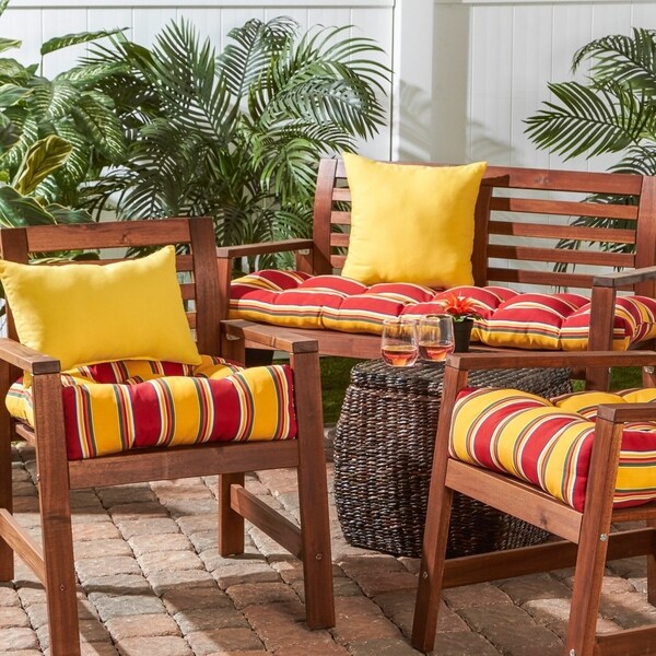 colorful bench cushions