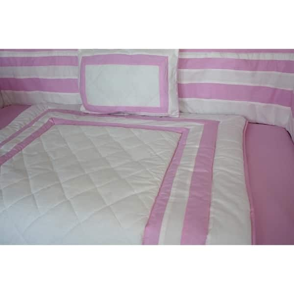 Shop Babyfad Modern Quilted Pink 10 Piece Crib Bedding Set