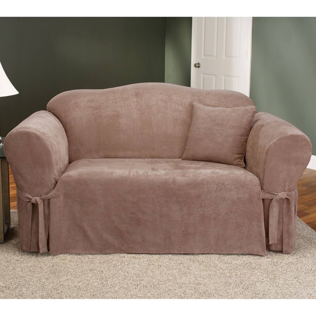 Sure Fit Smooth Suede Washable Loveseat Slipcover