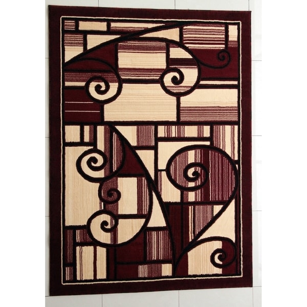 Rug Tycoon Abstract Modern Contemporary Red Rug - 2'0"x3'0"rectangular