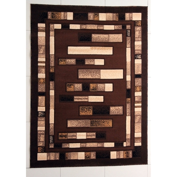 Rug Tycoon Abstract Modern Contemporary Brown Rug - 2'0"x3'0"rectangular