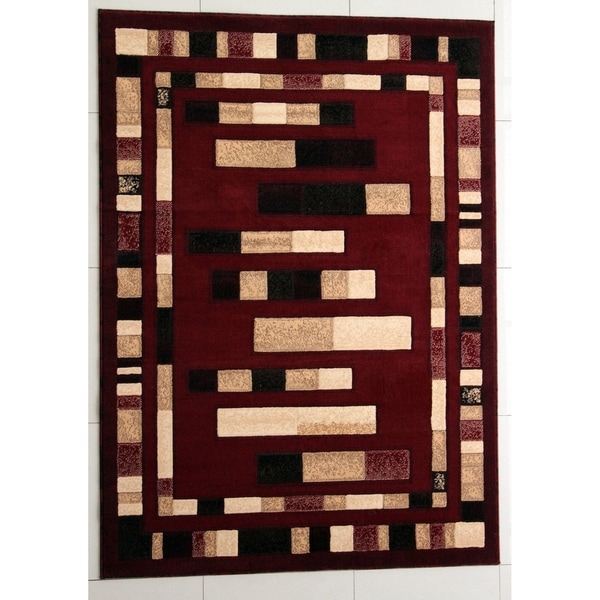 Rug Tycoon Abstract Modern Contemporary Red Rug - 4'0"x6'0"rectangular