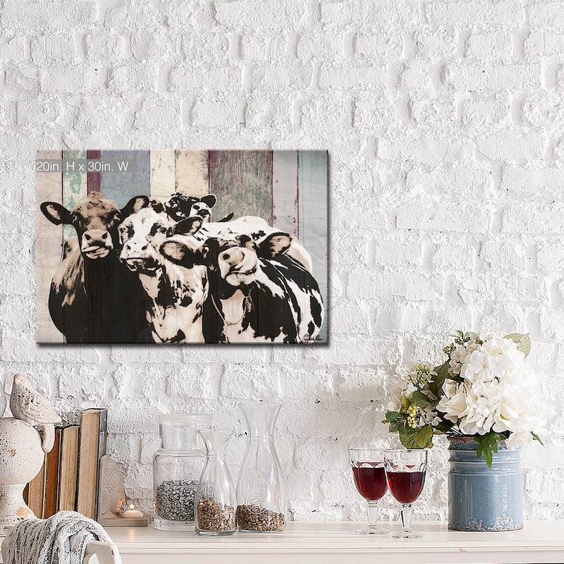 Olivia Rose Farmhouse 'Cattle' Canvas Animal Wall Art - 30" W x 20" H