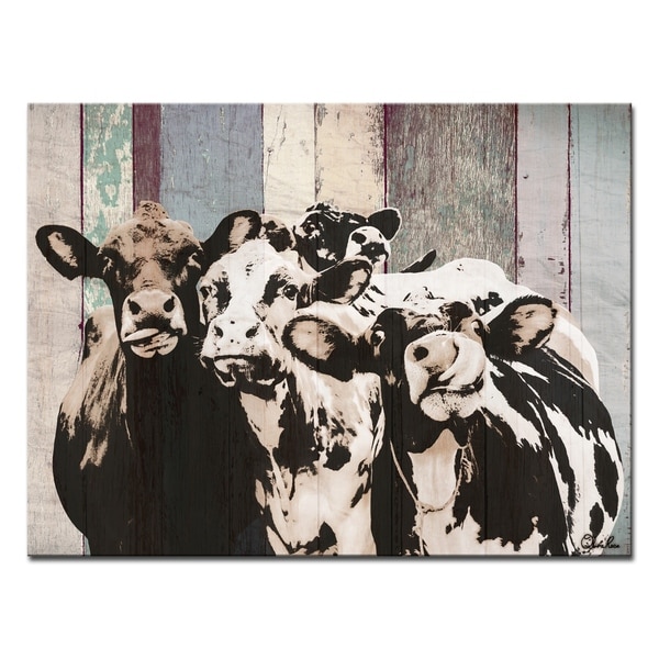 Olivia Rose Farmhouse 'Cattle' Canvas Animal Wall Art - On Sale