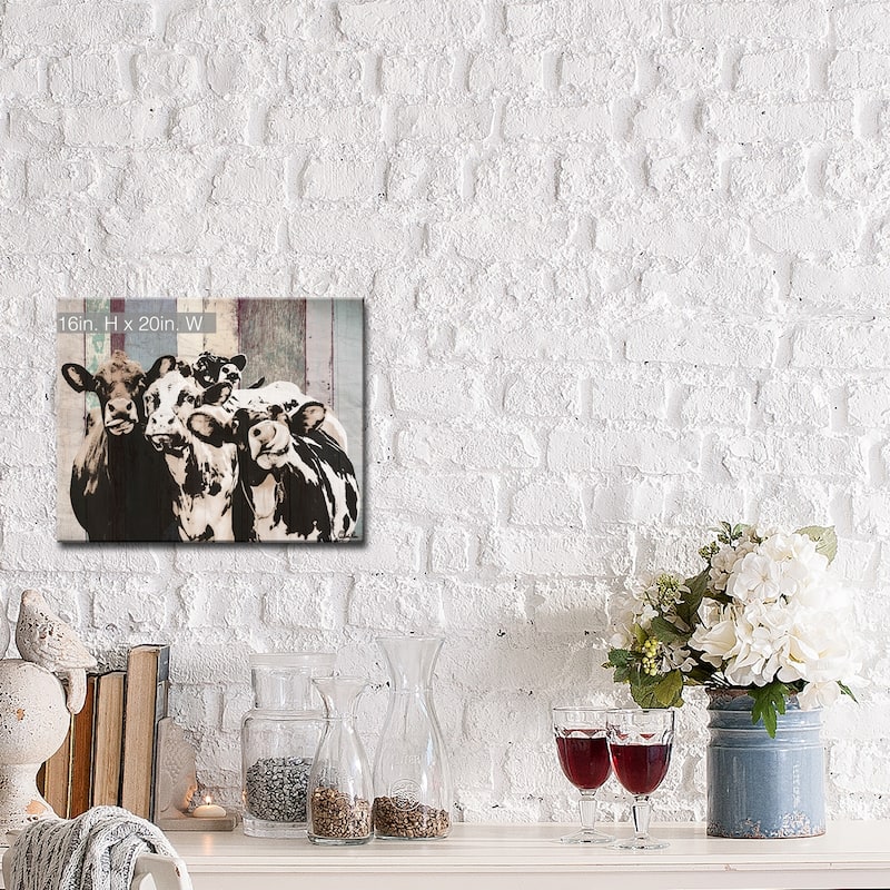Olivia Rose Farmhouse 'Cattle' Canvas Animal Wall Art - 20" W x 16" H