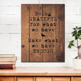 Olivia Rose Farmhouse 'Grateful' Wrapped Canvas Textual Wall Art